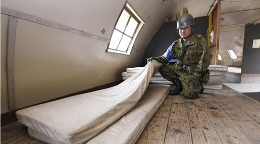 matresses in the military facility 