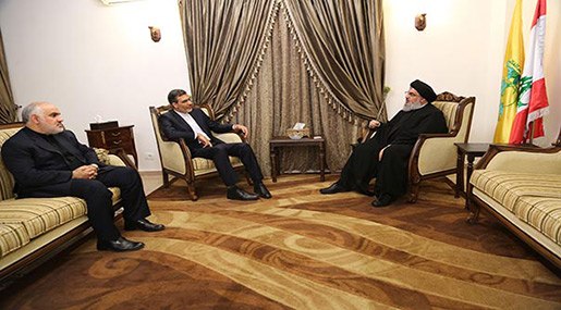 Hizbullah Secretary General Sayyed Hassan Nasrallah and Iran's FM Spokesman Jaber Ansari 