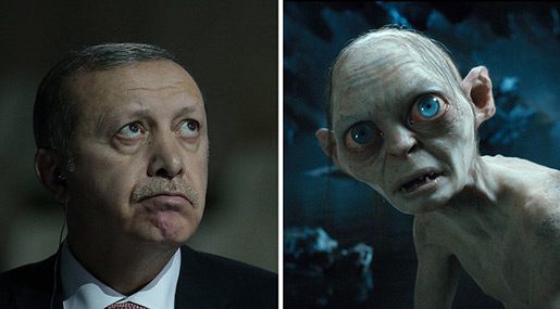 Turkish President Recep Tayyip Erdogan and the Gollum 