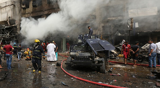 Explosion site in West Baghdad 