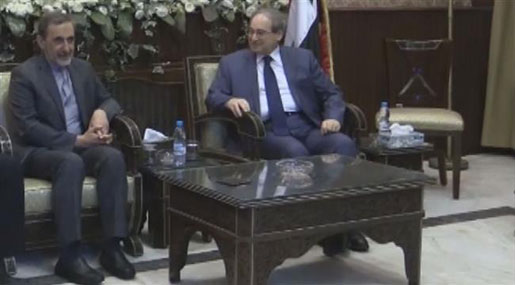 Adviser of Imam khamenei Ali akbar Velayati and  Syrian Deputy Foreign Minister Faisal Miqdad