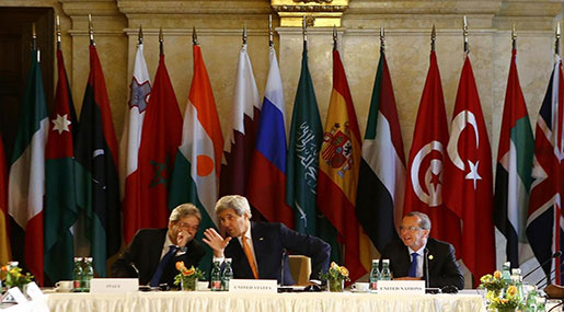 US Secretary of State John Kerry and Russian FM Sergei Lavrov 