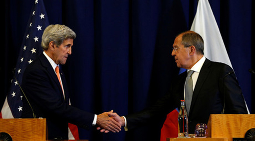 US Secretary of State John Kerry and Russian FM Sergey Lavrov 