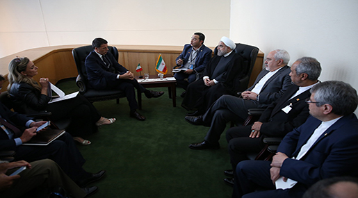 Iranian President Hassan Rouhani and Italian PM Matteo Renzi