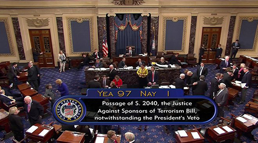 Congress Rejects Obama Veto of 9/11 Bill, First Override of His Presidency
