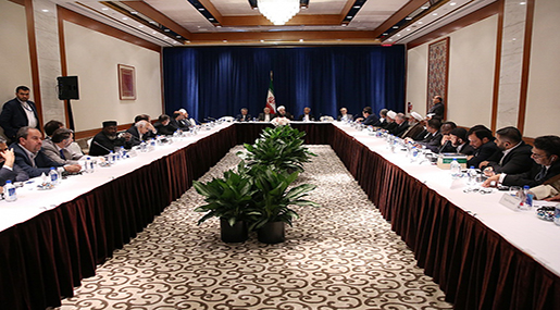 Iranina President Hassan Rouhani meets some world religious leaders 
