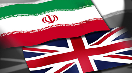 Britain and Iran flags