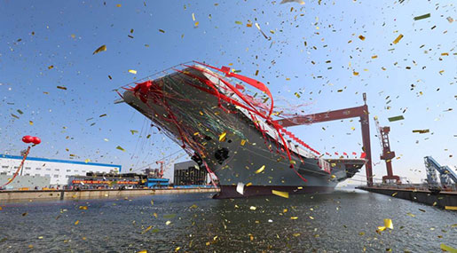 China Launches 1st Home-Built Aircraft Carrier, Boosts Naval Power 