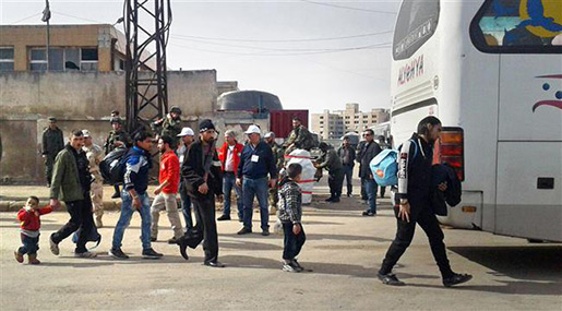 Militant evacuation buses