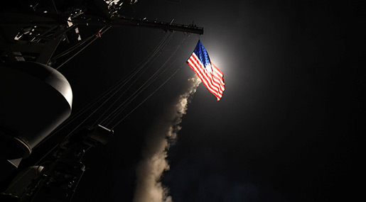 USS Porter Launching strike on Syria 