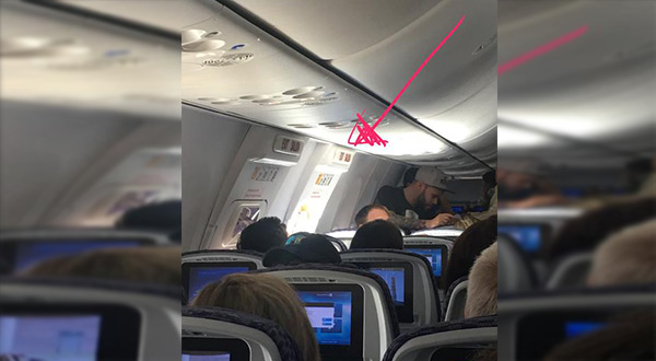 Open door aboard Copa airlines plane