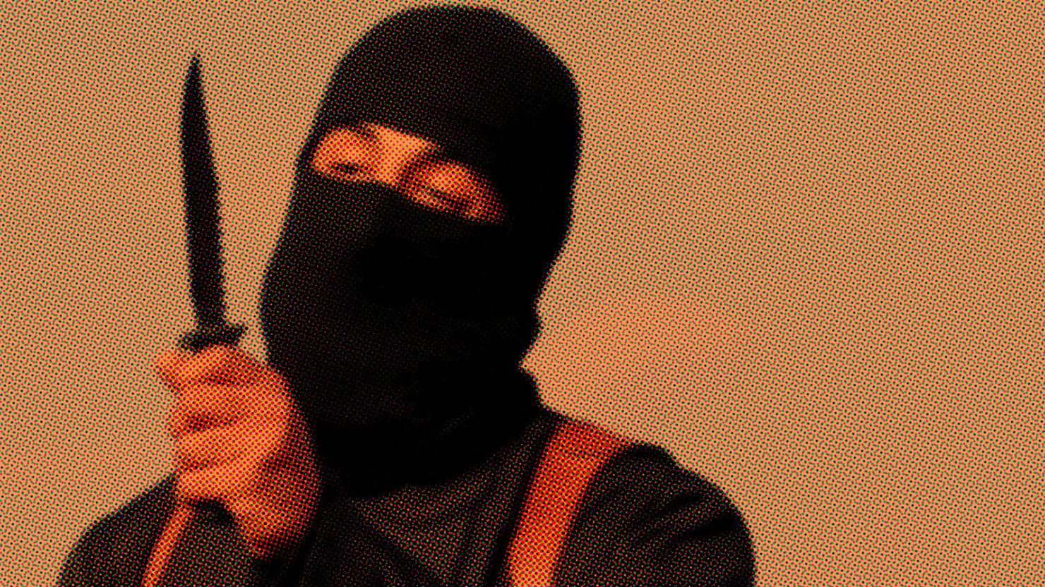 Daesh Militants Carrying A Knife