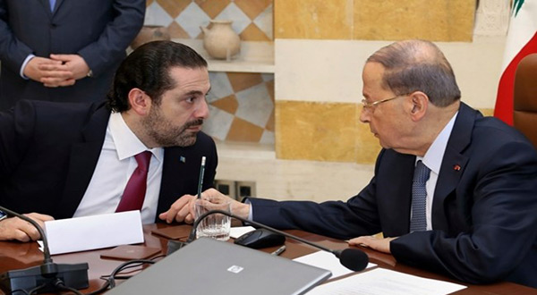 Lebanese President Michel Aoun and PM Saad Hariri