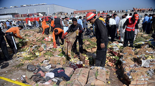 Bomb at Pakistan's Market Martyrs at Least 21 
