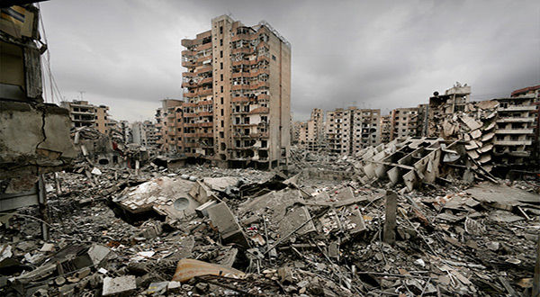 Destruction in Beirut's southern suburbs during Lebanon's 2006 war