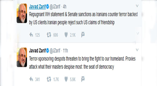 Zarif: Trump's Words on Attacks Repugnant