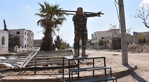 Defeated Daesh Leave behind Only Scorched Earth, Crucifixion Stands Defeated Daesh Leave behind Only Scorched Earth, Crucifixion Stands