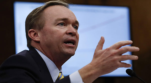Trump Appoints Mick Mulvaney Head of Financial Watchdog