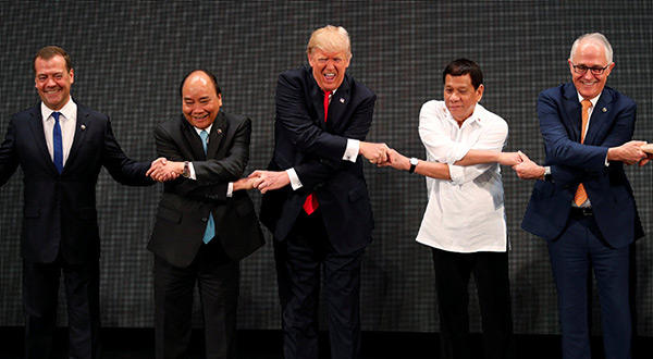 Trump choreographed photo 