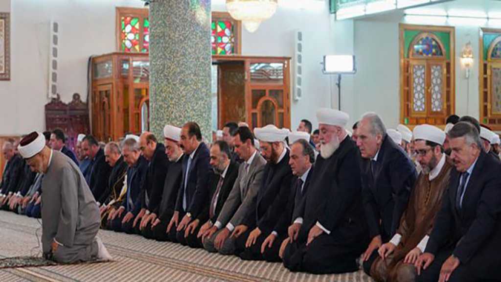 Al-Assad Performs Eid al-Fitr Prayers in Damascus