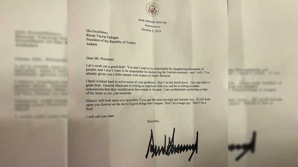 ’Don’t Be A Fool!’: Trump’s Threatening Letter To Erdogan Released