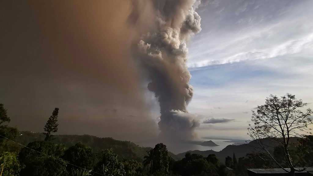 Taal Volcano Spews Lava, Ash in Philippines
