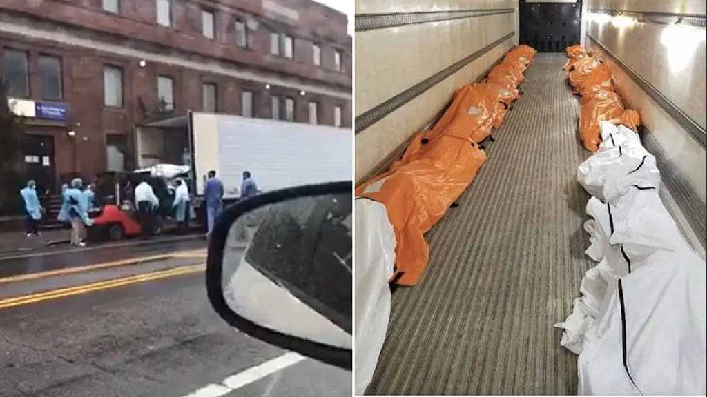 Bodies Loaded into Huge Trucks in NY as State’s Covid-19 Toll Passes 1k