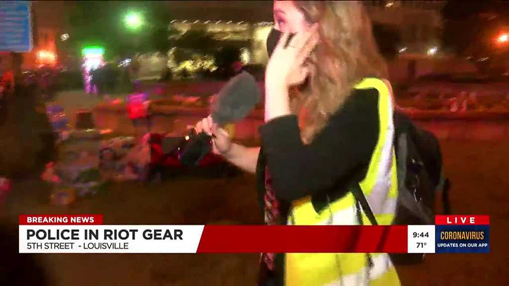 Police Fire Pepper Balls at TV Reporter, Crew during Live Coverage of Louisville Protests