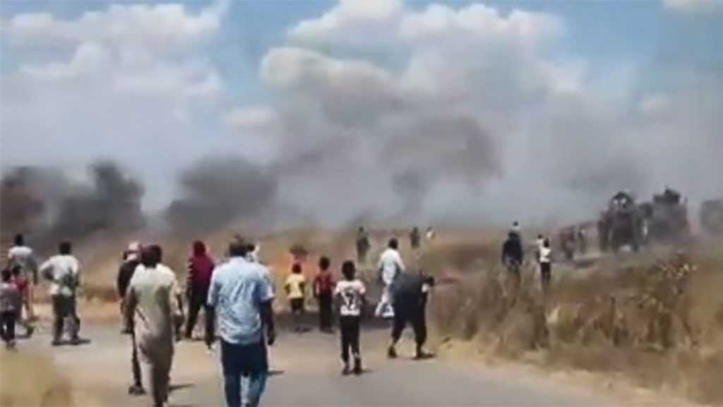 Syrian Villagers in Hasaka countryside intercept convoy for US occupation forces