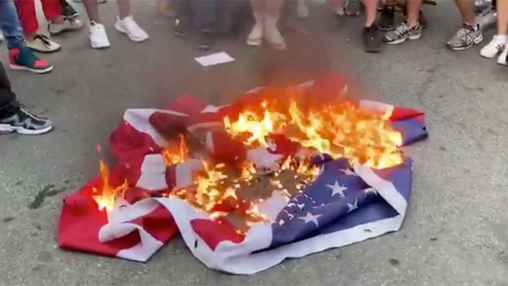 BLM Protesters Stomp on, Burn US Flag outside White House