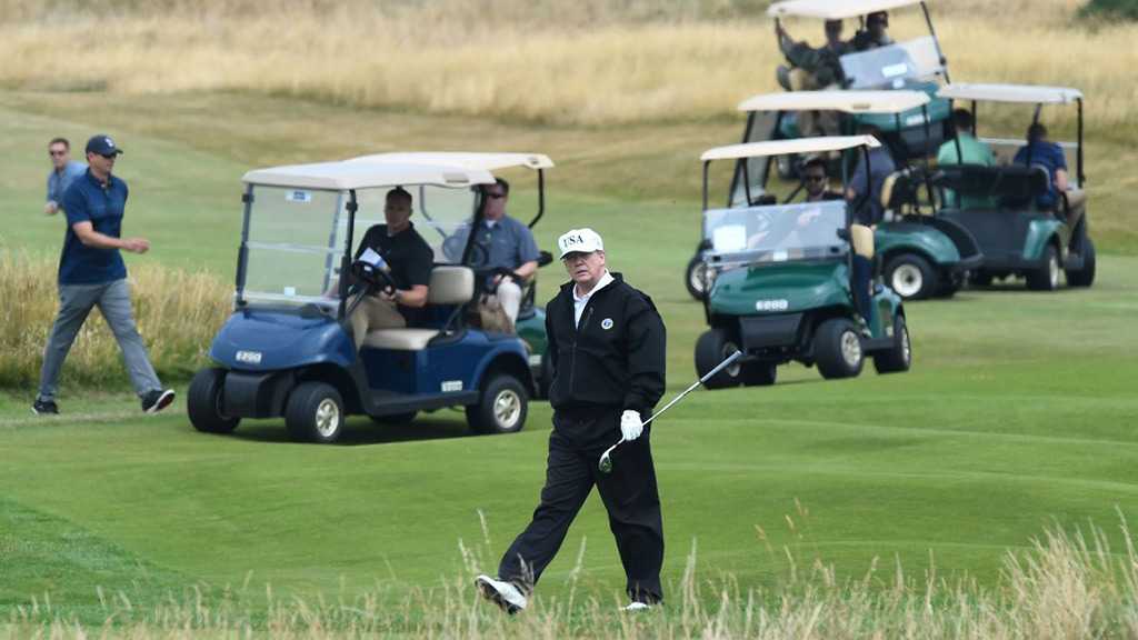 Trump Defends Playing Golf over the Weekend