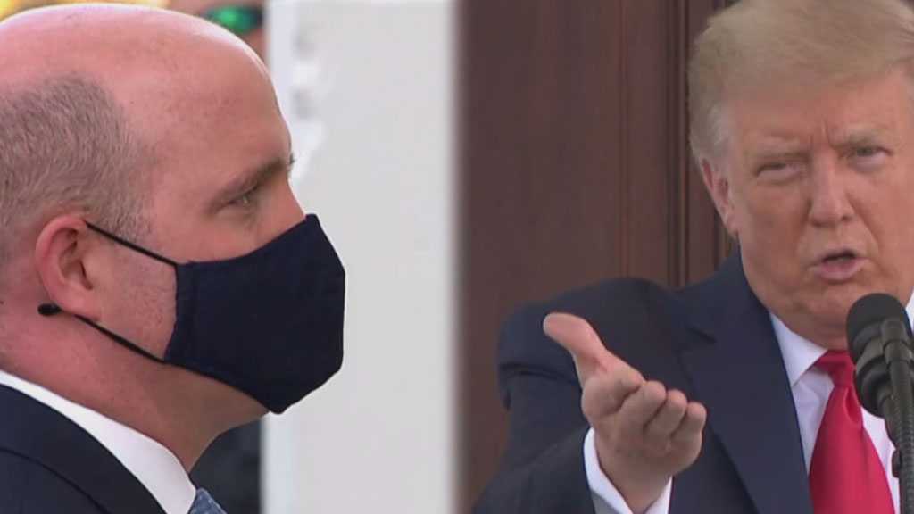 Trump Fails To Get Reporter to Remove Mask at News Conference