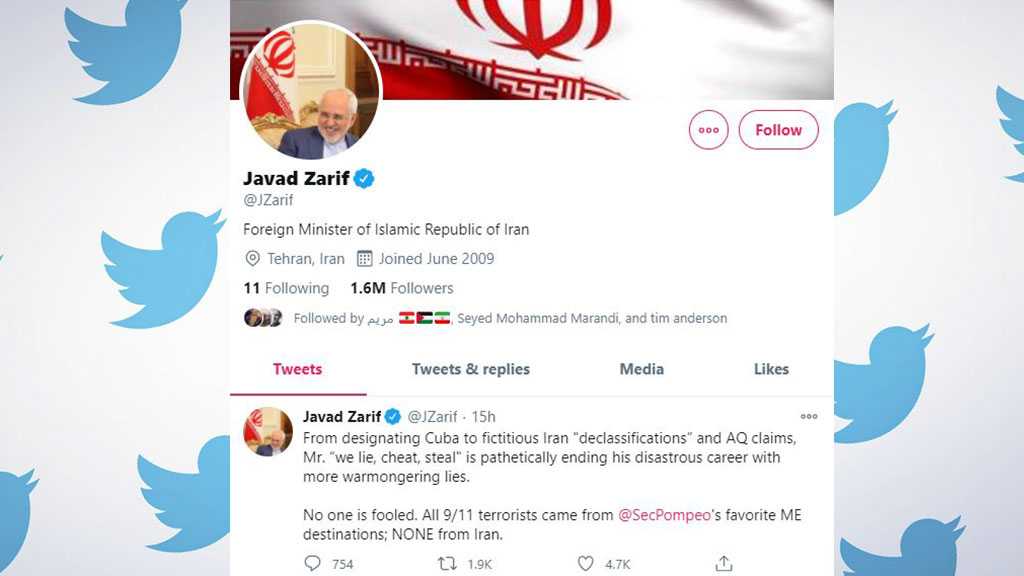 Zarif: Pompeo’s ‘Iran, Qaeda Link’ Rant Warmongering Are Lies