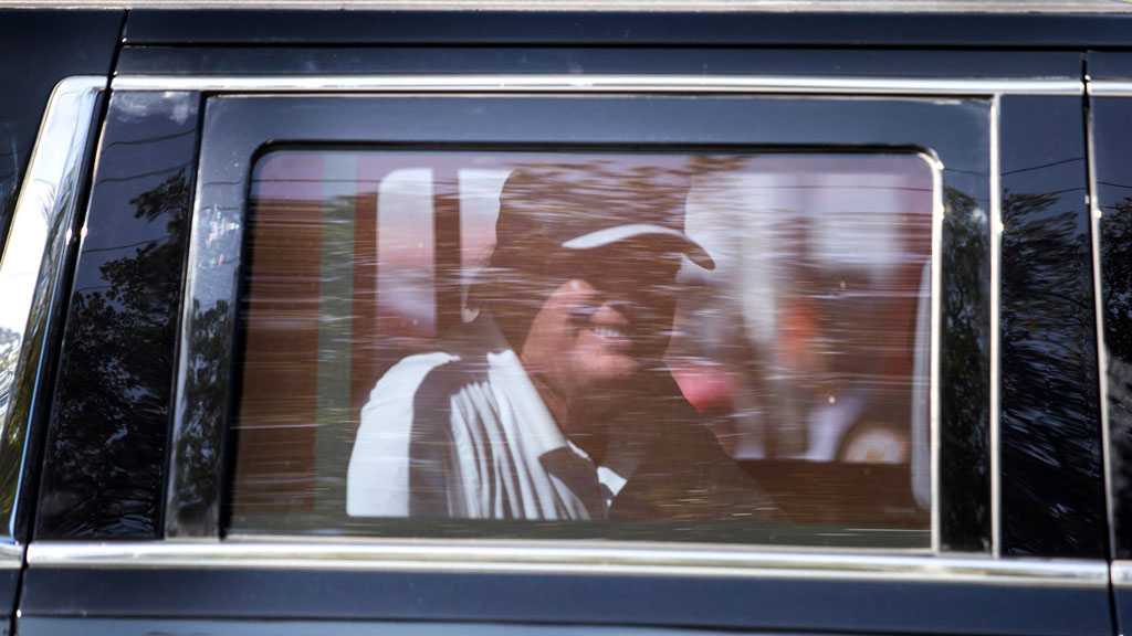 Trump Drives Past His Supporters at Presidents Day Rally in Florida