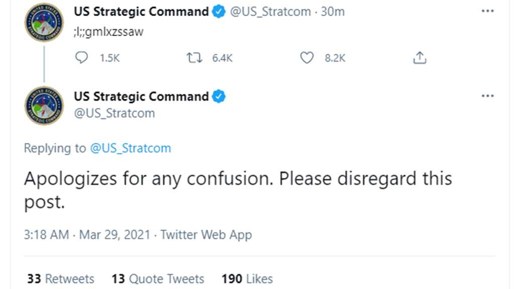 US Strategic Command Offers ’Apologizes’ After Posting Gibberish