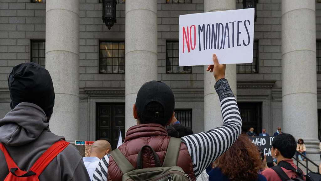 NY City Employees Protest against COVID-19 Vaccine Mandate