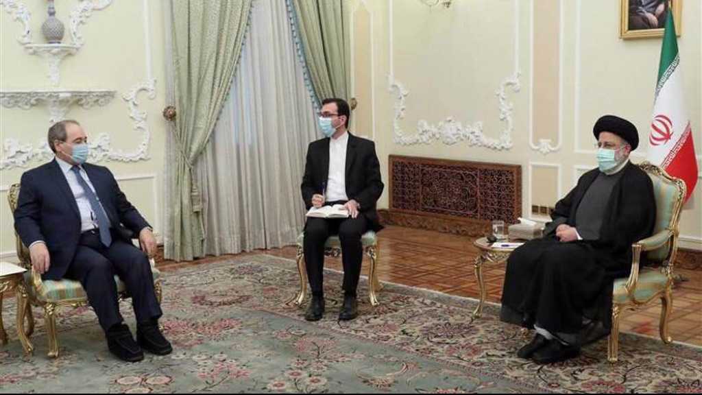 Raisi Receives Mekdad: Foreign Presence in Syria Detrimental to Regional Security, Stability