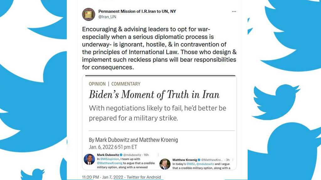Iran Deplores WSJ over “Ignorant, Hostile” Commentary amid Serious Talks in Vienna