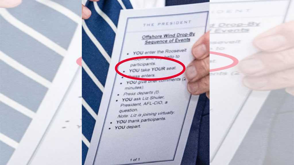 Biden Flashes Notes on How to Sit