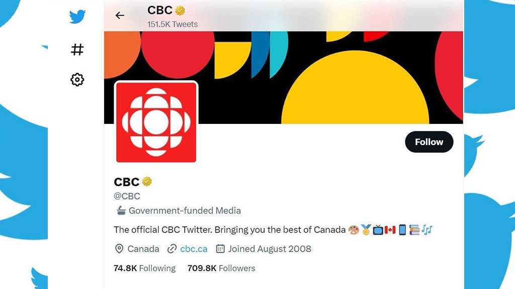 Canada Public Broadcaster’s Twitter Account Labeled “69% Gov’t-Funded Media”