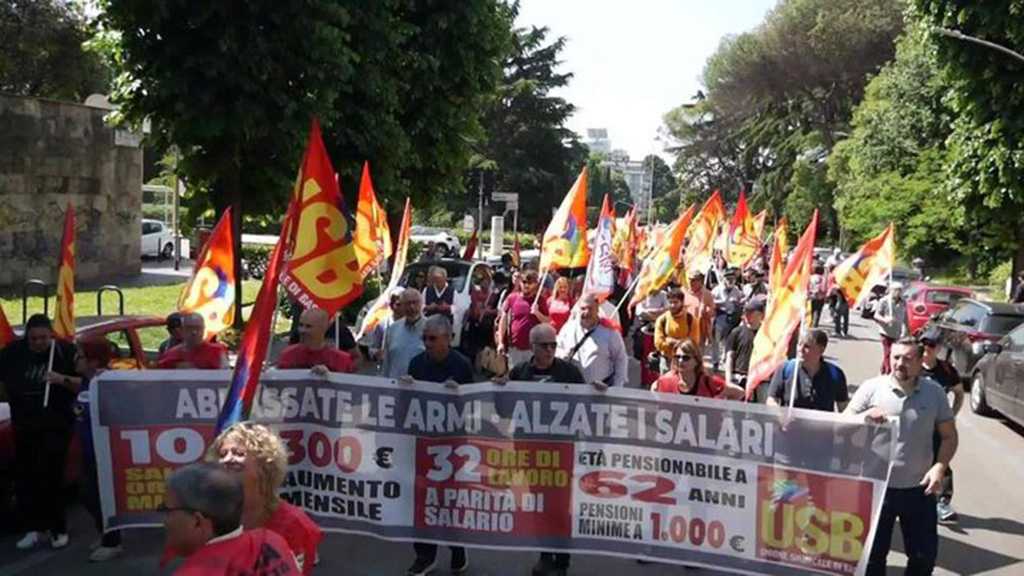 Protesters in Italy, Spain Demand Higher Wages, Halt to Ukraine Aid