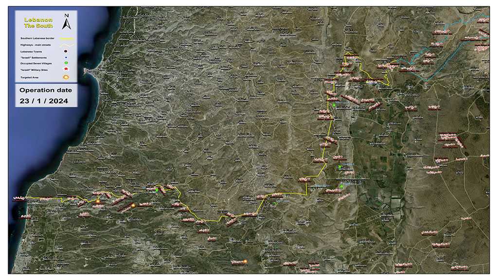 Operations of the Islamic Resistance on Tuesday, January 23, 2024