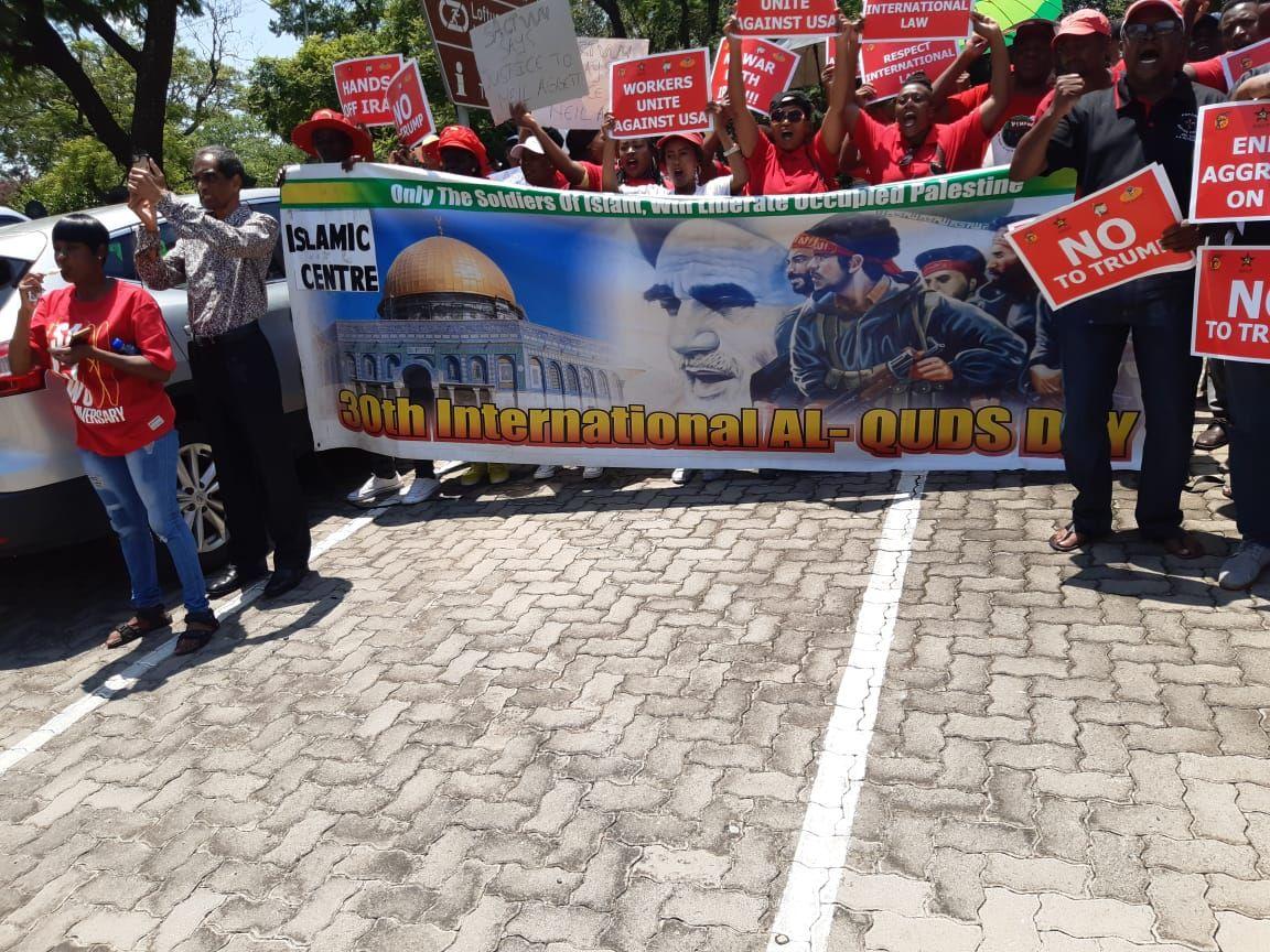 Rally in Front of US Embassy in South Africa against Soleimani’s Assassination