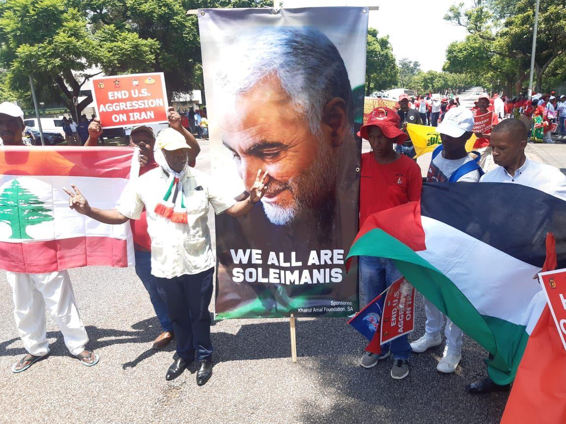Rally in Front of US Embassy in South Africa against Soleimani’s Assassination